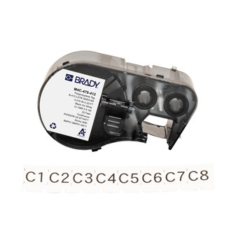 Brady M4C-475-412 Insertos/etiquetas de alta resistencia a la tracción - 0.475 pulg. x 20 pies - Polipropileno - Negro sobre blanco - B-412