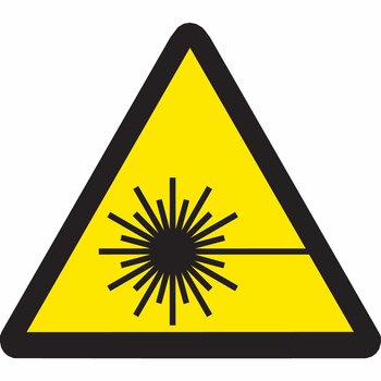 Imágen de Brady Negro sobre amarillo Triángulo Vinilo 60198 Etiqueta/advertencia de peligro de láser (Imagen principal del producto)