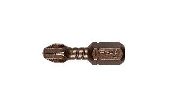 Vega Tools Impactech 2-2 Phillips Square-Driv Insertar Broca impulsora P125PSD22 - Acero S2 Modificado - 1 pulg. Longitud - Bronce Gunmetal acabado - 02159