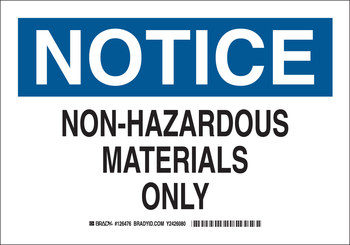 Imágen de Brady B-555 Aluminio Rectángulo Blanco Inglés Señal de almacenamiento de productos químicos 126474 (Imagen principal del producto)