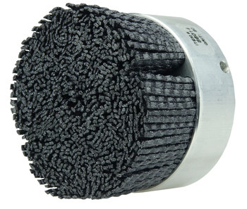 Weiler Burr-Rx Cerámico Disco de cerdas - Mediano grado - Accesorio Agujero sin rosca - Agujero Central 3/8 pulg. - Diámetro de la cerda 0.049 x 0.098 '' - 86014