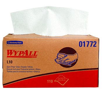 Kimberly-Clark WypAll L10 Limpiador 01772, Papel, - 9 pulg. x 10.25 pulg. - Blanco