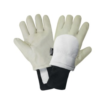 Global Glove 2800GLP Blanco Grande Cuero Dividir Piel de cabra Guantes para condiciones frías - Insulación Thinsulate - 2800glp lg