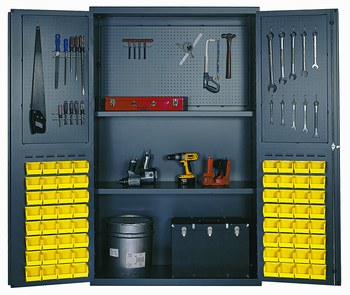 Imagen de Quantum Storage QSC-4805YL 800 lb Gris Amarillo Acero al carbono 14 ga Gabinete para cajas (Imagen principal del producto)