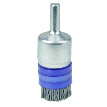 Weiler Nylox Nailon Cepillo de copa - Accesorio Eje - Diámetro 3/4 pulg. - Diámetro de la cerda 0.040 pulg. - Estilo de tope: agrupado - 11166