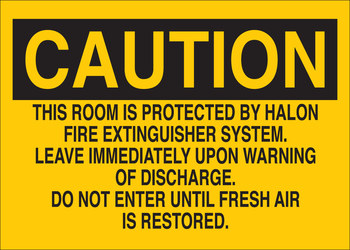 Imágen de Brady B-555 Aluminio Rectángulo Amarillo Inglés Cartel del sistema de extinción de incendios 43221 (Imagen principal del producto)