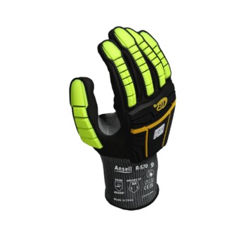 Ansell Ringers R570 Negro 7 Nitrilo Guantes resistentes a impactos - Grado Trabajo ligero - 076490-79608