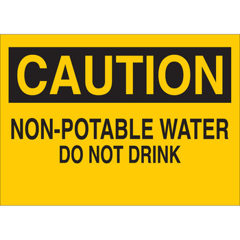 Imágen de Brady B-120 Poliéster reforzado con fibra de vidrio Rectángulo Amarillo Inglés Cartel de saneamiento de agua 69408 (Imagen principal del producto)