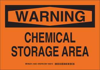 Imágen de Brady B-555 Aluminio Rectángulo Naranja Inglés Señal de almacenamiento de productos químicos 126510 (Imagen principal del producto)