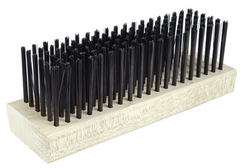 Weiler Acero Cepillo de alambre de mano - 7.25 pulg. ancho x 2.25 pulg. longitud - Diámetro de la cerda 0.014 pulg. - 44067