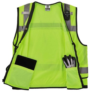 Ergodyne GloWear 8253HDZ Chaleco de alta visibilidad 23325 - tamaño Grande/XG - Poliéster - Lima - ANSI clase 2