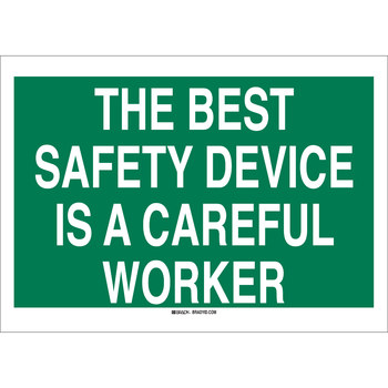Imágen de Brady B-120 Poliéster reforzado con fibra de vidrio Rectángulo Blanco Inglés Cartel de sensibilización de seguridad 73423 (Imagen principal del producto)