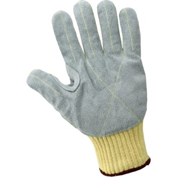 Global Glove K300LFE Gris/Amarillo Grande Kevlar/Cuero Guantes resistentes a cortes - k300lfe lg