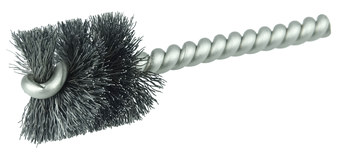 Weiler Acero Espiral simple Cepillo en tubo - 3.5 pulg. longitud - Diámetro 1 pulg. - Diámetro de la cerda 0.008 pulg. - 21078
