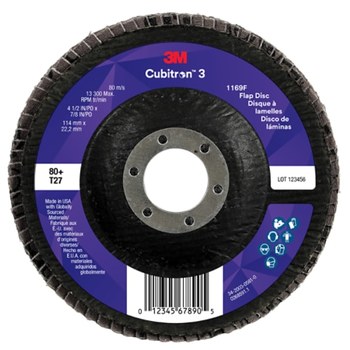 3M Cubitron 3 Tipo 27 - Grano Cerámico de Precisión - 4-1/2 pulg - 80+ - 11839