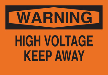 Imágen de Brady B-401 Poliestireno Rectángulo Naranja Inglés Cartel de seguridad eléctrica 22564 (Imagen principal del producto)