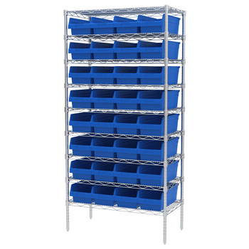Imagen de Akro-mils AWS183630088 Shelfmax 2000 lb Ajustable Azul Cromo Acero Abierto Ajustable Sistema de estantería fijo (Imagen principal del producto)