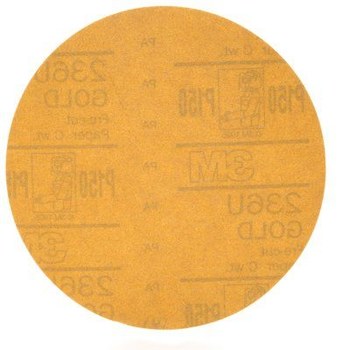 3M Hookit Recubierto Óxido de aluminio Amarillo Disco de velcro - Óxido de aluminio - 6 pulg. - P150 - Grueso - 00980