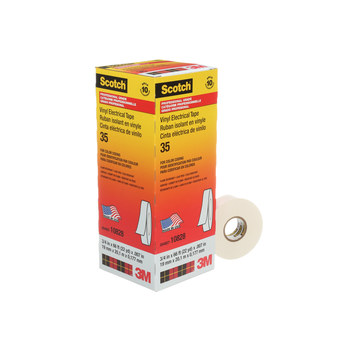 3M Scotch 35 Blanco Cinta aislante - 3/4 pulg. x 66 pies - Grosor 7 mil - 10828