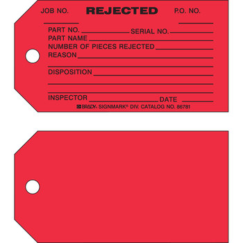 Imágen de Brady Negro sobre rojo Cartulina 86781 Etiqueta de estado de producción (Imagen principal del producto)