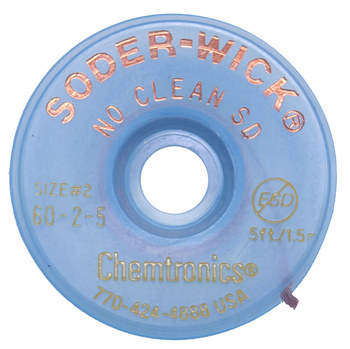 Imágen de Chemtronics Soder-Wick - 60-2-5 Trenza de desoldadura de revestimiento de fundente sin limpieza (Imagen principal del producto)