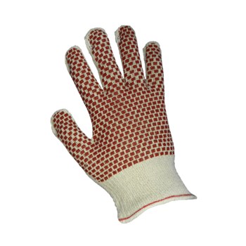 Global Glove 4195NB2 Gris/Rojo Grande Algodón Guantes de trabajo - 4195nb2 lg