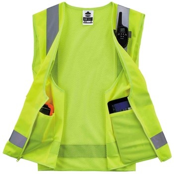 Ergodyne Glowear 8249Z Chaleco de alta visibilidad 24025 - tamaño Grande/XG - Poliéster - Lima de alta visibilidad - ANSI clase 2