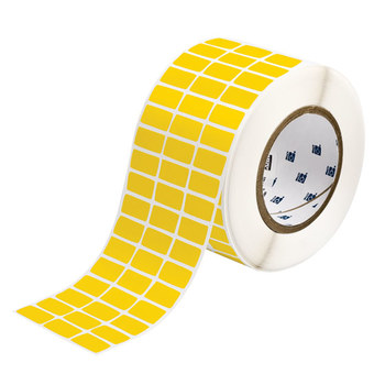 Brady THT-5-8591-10-YL Rollo de etiquetas troqueladas para impresoras - 14 pulg. x 0.5 pulg. - Poliéster - Amarillo - B-8591