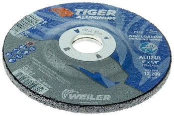 Weiler Tiger Aluminum Disco esmerilador 58227 - 5 pulg. - A/O óxido de aluminio AO - 24 - R