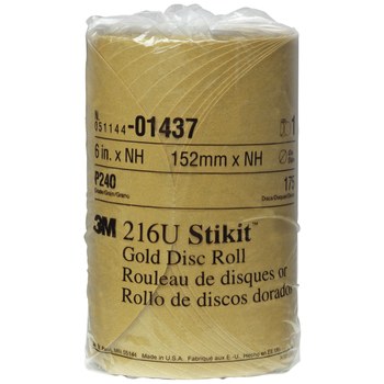 3M Stikit 01437 Rollo de discos PSA - 6 pulg. - P240 - Grueso - Óxido de aluminio