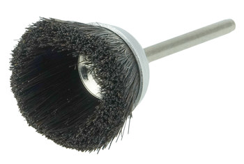 Weiler Crin Cepillo de copa - Accesorio Vástago sin rosca - Diámetro 1 pulg. - Tipo de relleno: cabello rígido - 26095