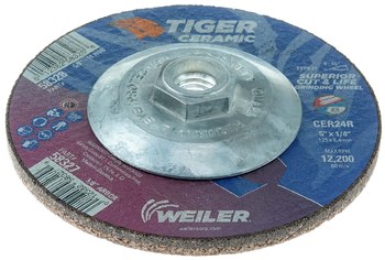 Weiler Tiger Ceramic Disco esmerilador 58328 - 5 pulg. - Cerámico - 24