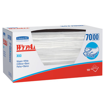 Kimberly-Clark Wypall X60 Limpiador 34770, Hydroknit, - 11 pulg. x 23 pulg. - Blanco
