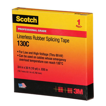 3M Scotch 130C Negro Cinta aislante - 3/4 pulg. x 30 pies - Grosor 30 mil - 41717