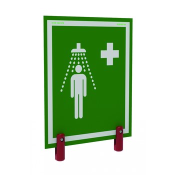 Imágen de Hughes Safety PVC Rectángulo Verde Cartel de lavado de ojos y ducha (Imagen principal del producto)