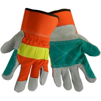 Imágen de Global Glove 2300HVDP Verde/Naranja/Amarillo Grande Cuero Dividir Cuero vacuno Cuero Guantes de trabajo (Imagen principal del producto)