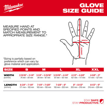 Milwaukee Negro/Rojo Grande Nailon Guantes resistentes a cortes - 045242-06454