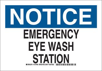 Imágen de Brady B-555 Aluminio Rectángulo Blanco Inglés Cartel de lavado de ojos 127401 (Imagen principal del producto)