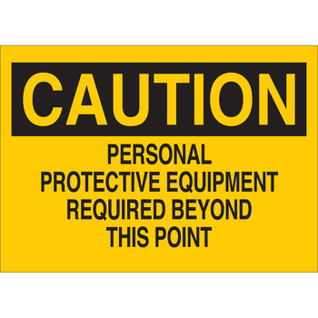 Imágen de Brady B-120 Poliéster reforzado con fibra de vidrio Rectángulo Amarillo Inglés Cartel de PPE 70475 (Imagen principal del producto)