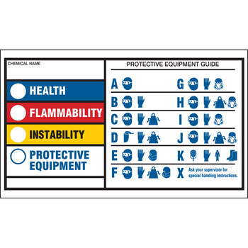 Imágen de Brady Negro/Azul/Rojo/Amarillo sobre blanco Rectángulo Autolaminados, Escribible Poliéster 60332 Etiqueta de derecho a saber (Imagen principal del producto)