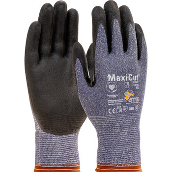 PIP ATG MaxiCut Ultra 44-3745 Negro/Azul Grande Protector de hilo Guante resistente a cortes - Longitud 23 cm - 616314-17848