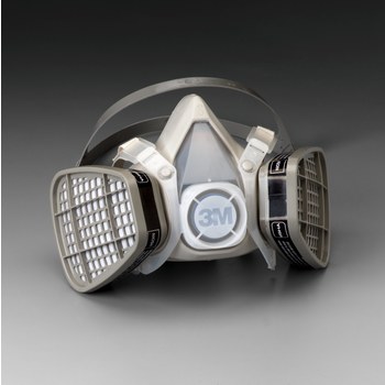 3M Serie 5000 5101 Respirador de careta de media máscara 21565 - tamaño Pequeño - Negro - Elastómero termoplástico - 4 puntos suspensión