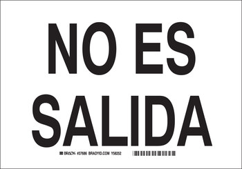 Imágen de Brady B-401 Poliesterino de alto impacto Rectángulo Blanco Español Cartel/anuncio de no salir 38816 (Imagen principal del producto)