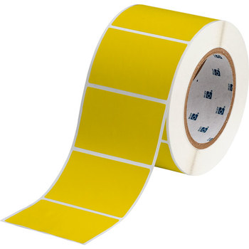 Brady THT-19-8591-1-YL Rollo de etiquetas troqueladas para impresoras - 3 pulg. x 2 pulg. - Poliéster - Amarillo - B-8591