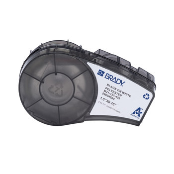 Brady 152099 Cartuchos para impresora de transferencia térmica troquelados - 2 pulg. x 0.75 pulg. - Poliéster - Negro sobre blanco - B-423