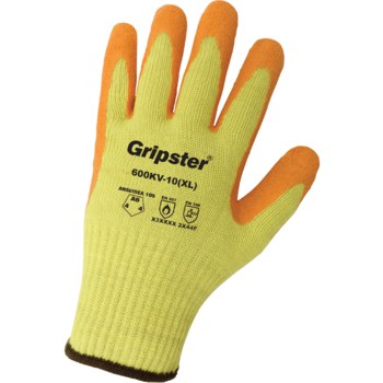 Global Glove Gripster 600KV Naranja de alta visibilidad Grande Aralene Guantes resistentes a cortes - 600kv lg