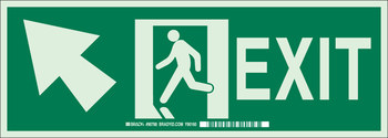 Imágen de Brady Bradyglo B-347 Poliéster/poliestireno Rectángulo Verde Inglés Letrero de salida 90788 (Imagen principal del producto)