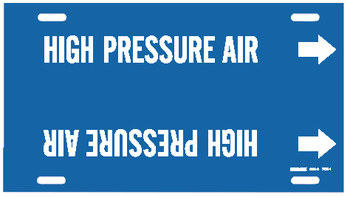 Imágen de Brady Blanco sobre azul Plástico 4329-G Marcador de tubería con correa (Imagen principal del producto)