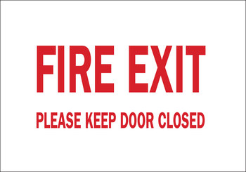 Imágen de Brady B-401 Poliesterino de alto impacto Rectángulo Blanco Inglés Cartel de salida de incendios 22496 (Imagen principal del producto)