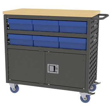 Imagen de Akro-mils MA3618CLD1 800 lb Negro Revestido en polvo Acero Madera dura 16 ga Carro de estante con persianas (Imagen principal del producto)